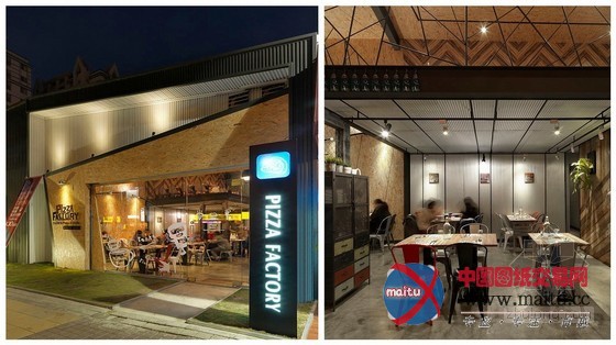引人注目!意式料理factory披萨店装修设计