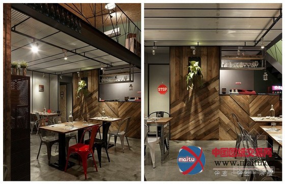 引人注目!意式料理factory披萨店装修设计