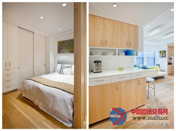 巧妙设计!纽约曼哈顿31平方小户型家装设计-室内设计-中国图纸交易网