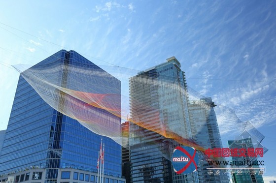 Janet Echelman的最大空中雕塑在温哥华亮相