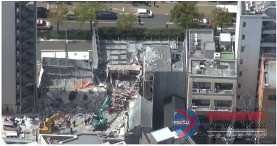 日本神户一高楼施工现场脚手架坍塌致2伤