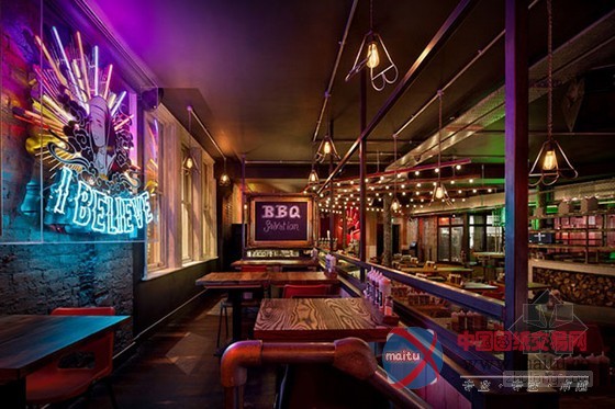 英国曼彻斯特Red’s True Barbecue烤肉店设计