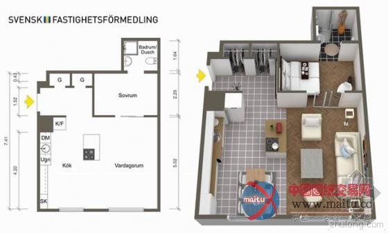 小空间“奇迹”佳作之瑞典15坪单身开放公寓-筑龙新闻